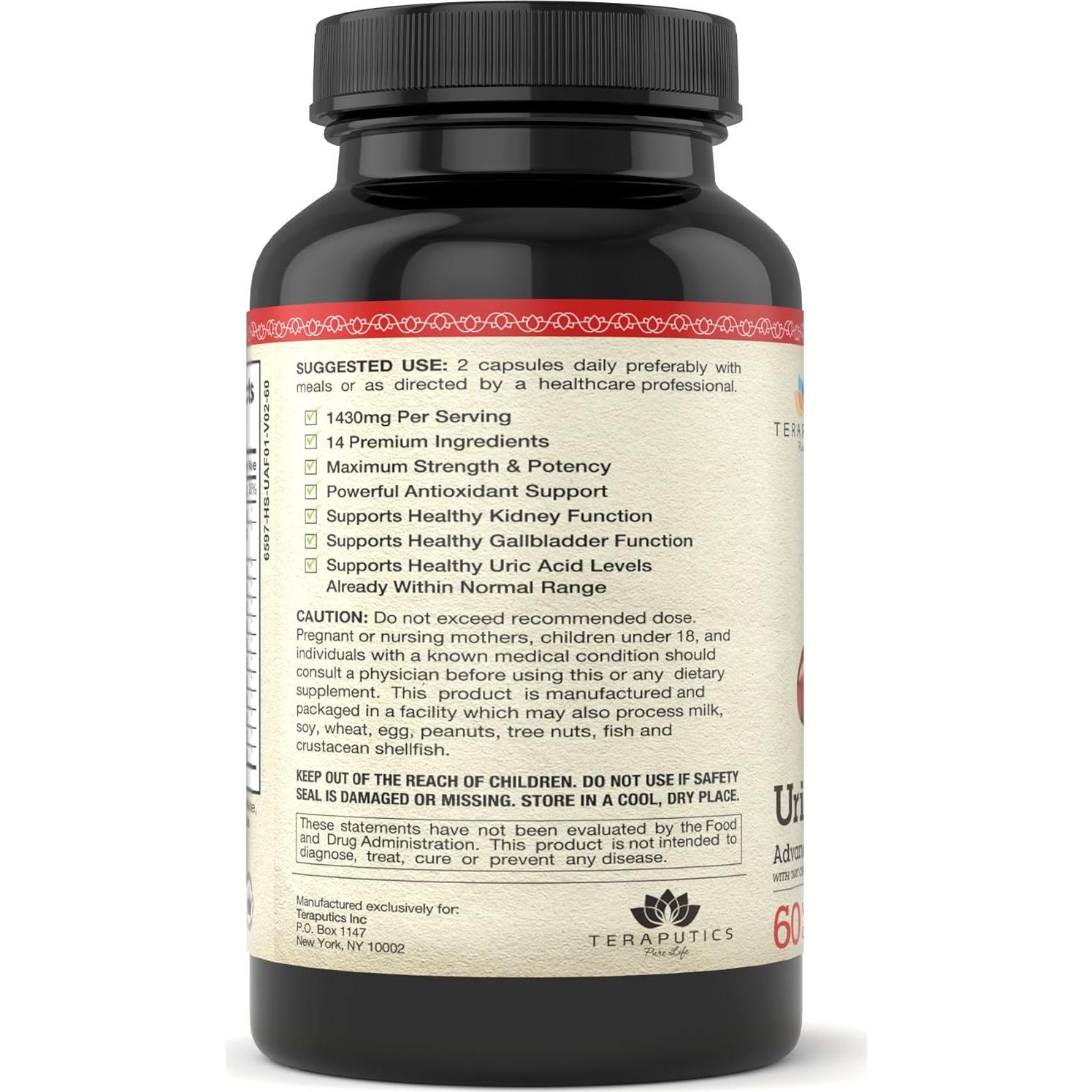 Suplemento de Ácido Úrico Vitalabs - 60 Cápsulas Vegetales