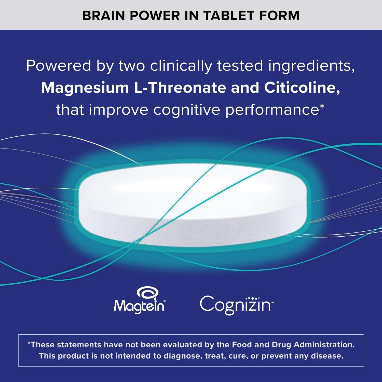 Qunol Salud Cerebral Memoria Plus 60 Cápsulas - Magnesio L-Treonato y Citicolina