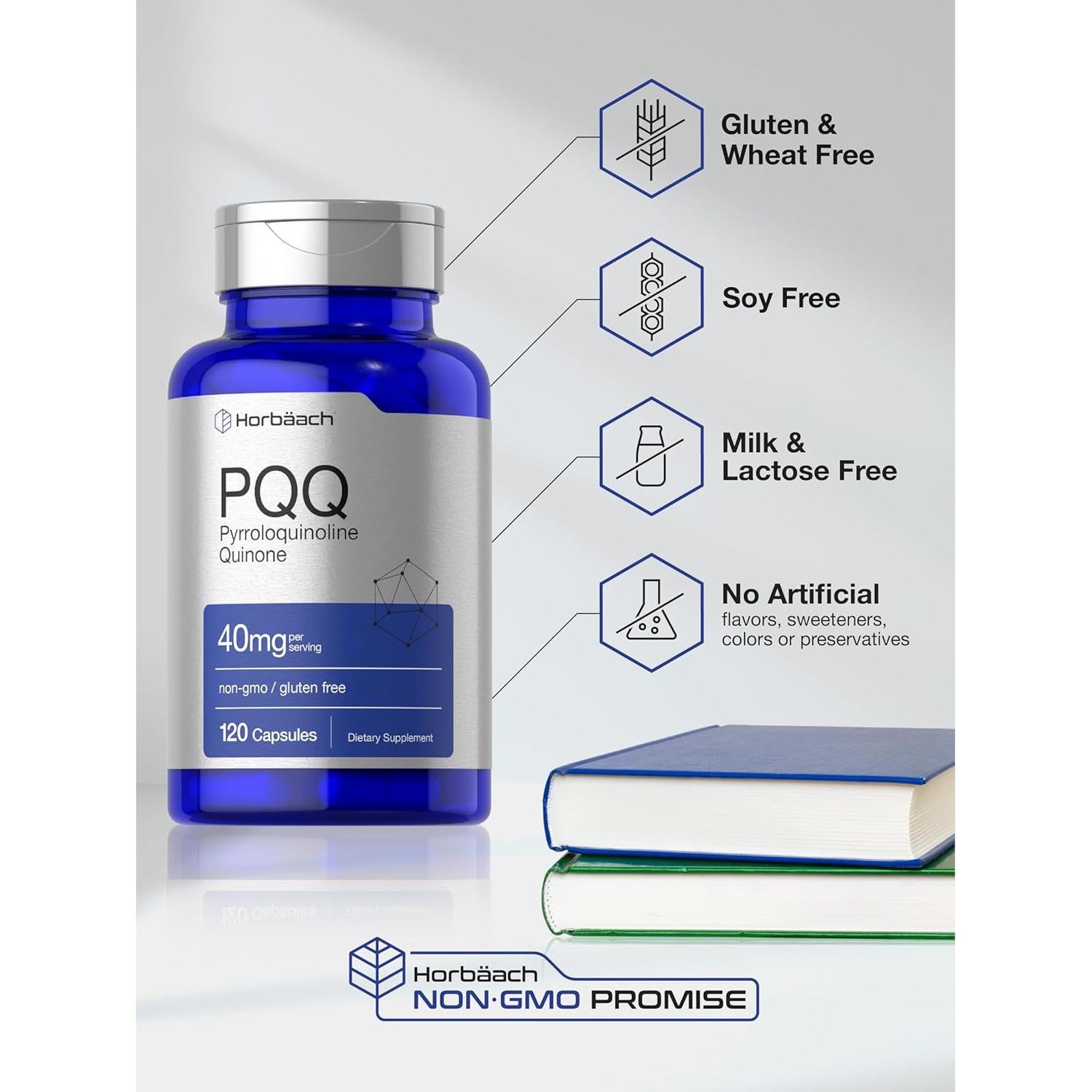 Suplemento PQQ Horbaach 40 mg - 120 Cápsulas Antioxidantes