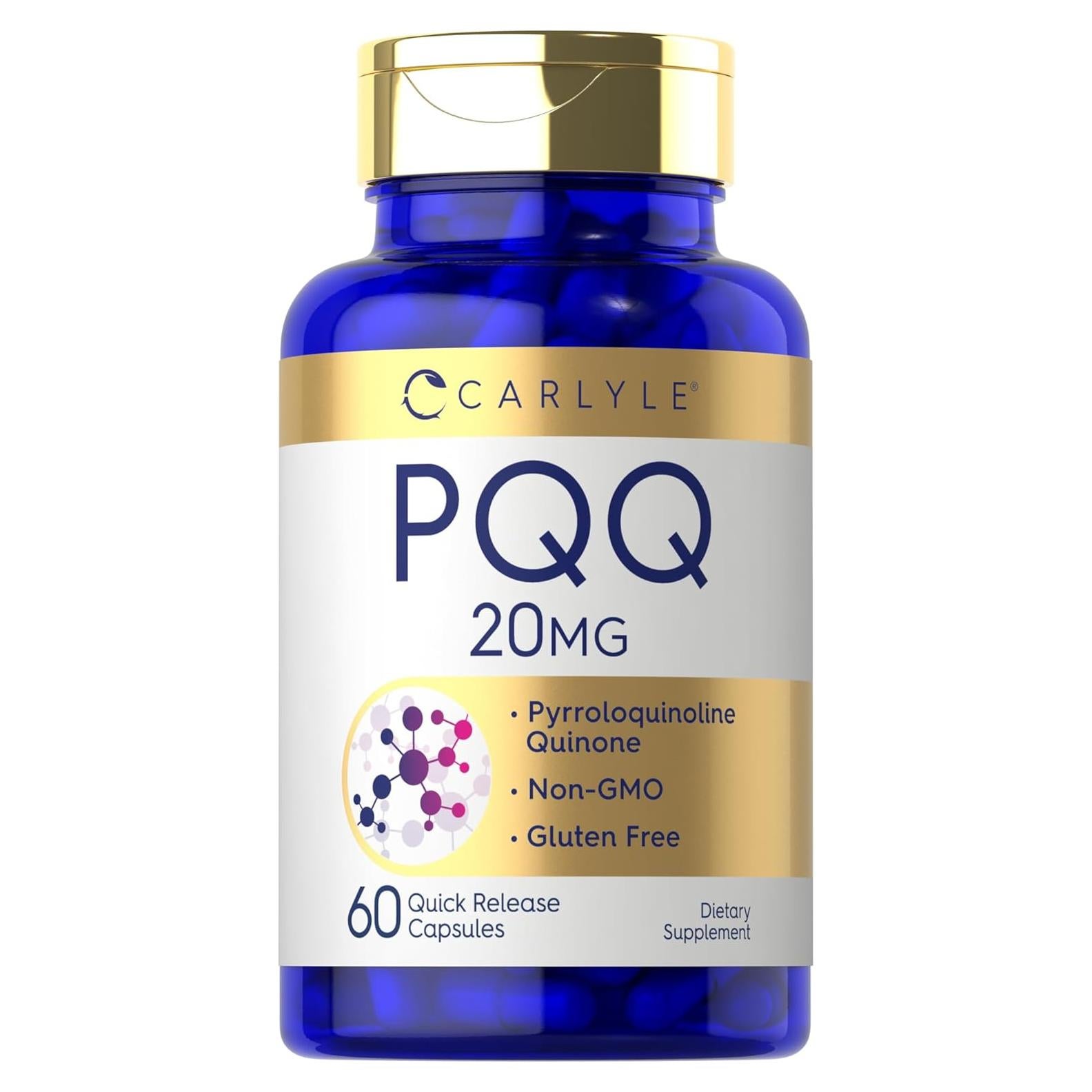 Suplemento PQQ Carlyle 20 mg | 60 Cápsulas Sin OGM y Gluten