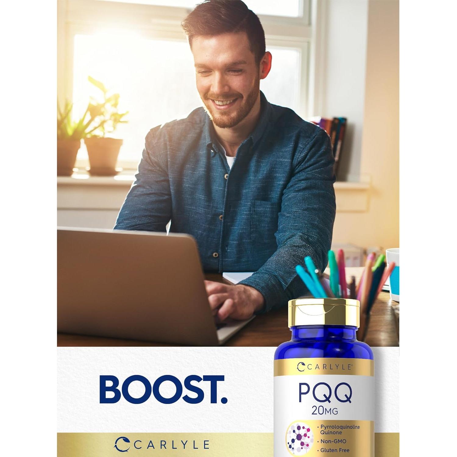 Suplemento PQQ Carlyle 20 mg | 60 Cápsulas Sin OGM y Gluten