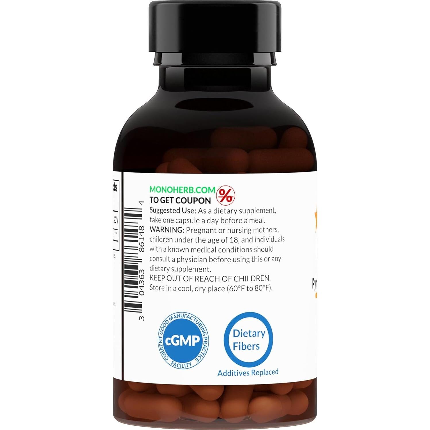 Suplemento PQQ Monoherb 40 mg - 120 Cápsulas Veganas