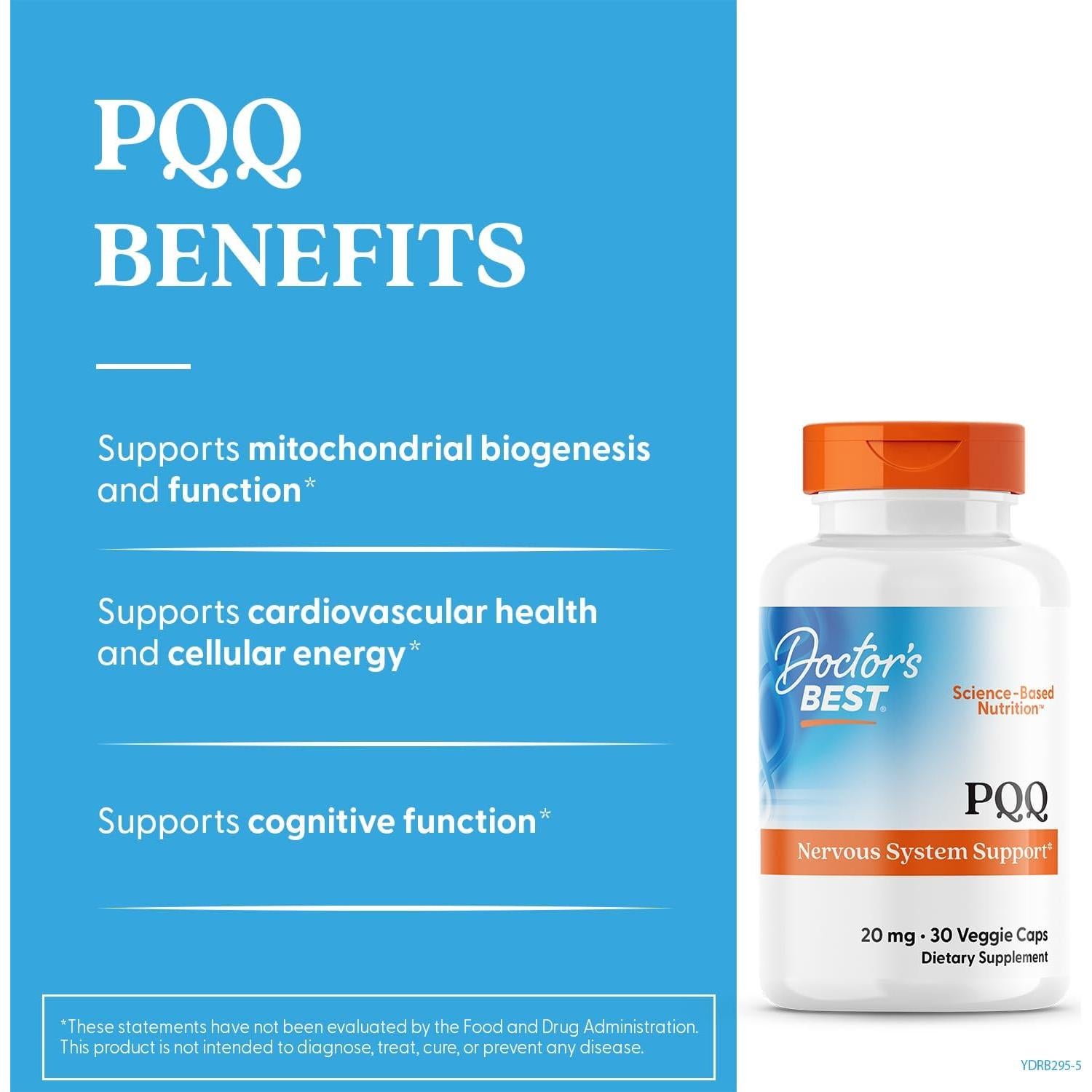 Suplemento PQQ Doctor's Best 30 Cápsulas Veganas Antioxidante