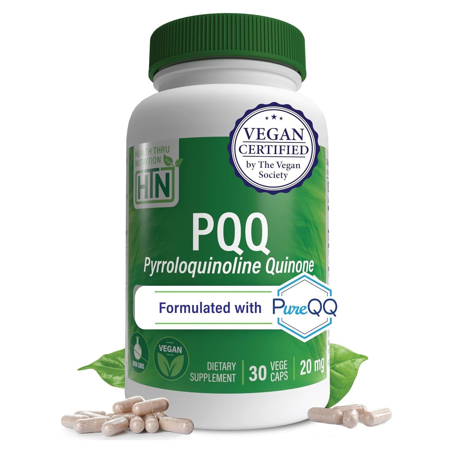 Suplemento PQQ Health Thru Nutrition 20mg 30 Cápsulas Vegano