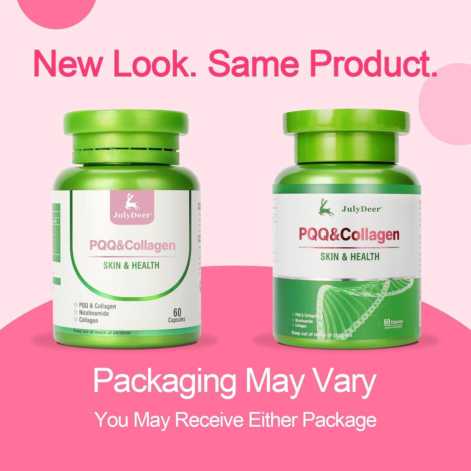 Suplemento PQQ 20mg JulyDeer con Colágeno y Ácido Hialurónico