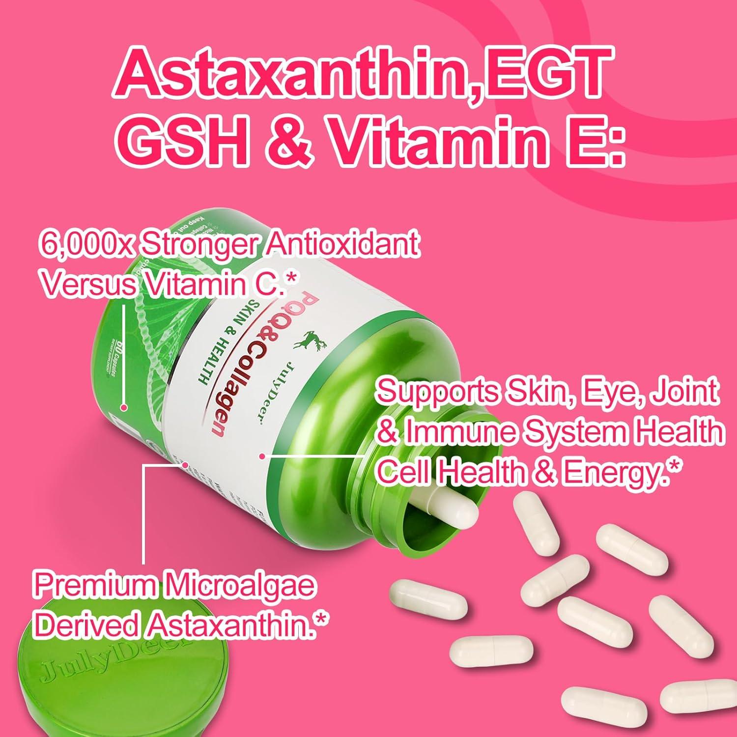 Suplemento PQQ 20mg JulyDeer con Colágeno y Ácido Hialurónico