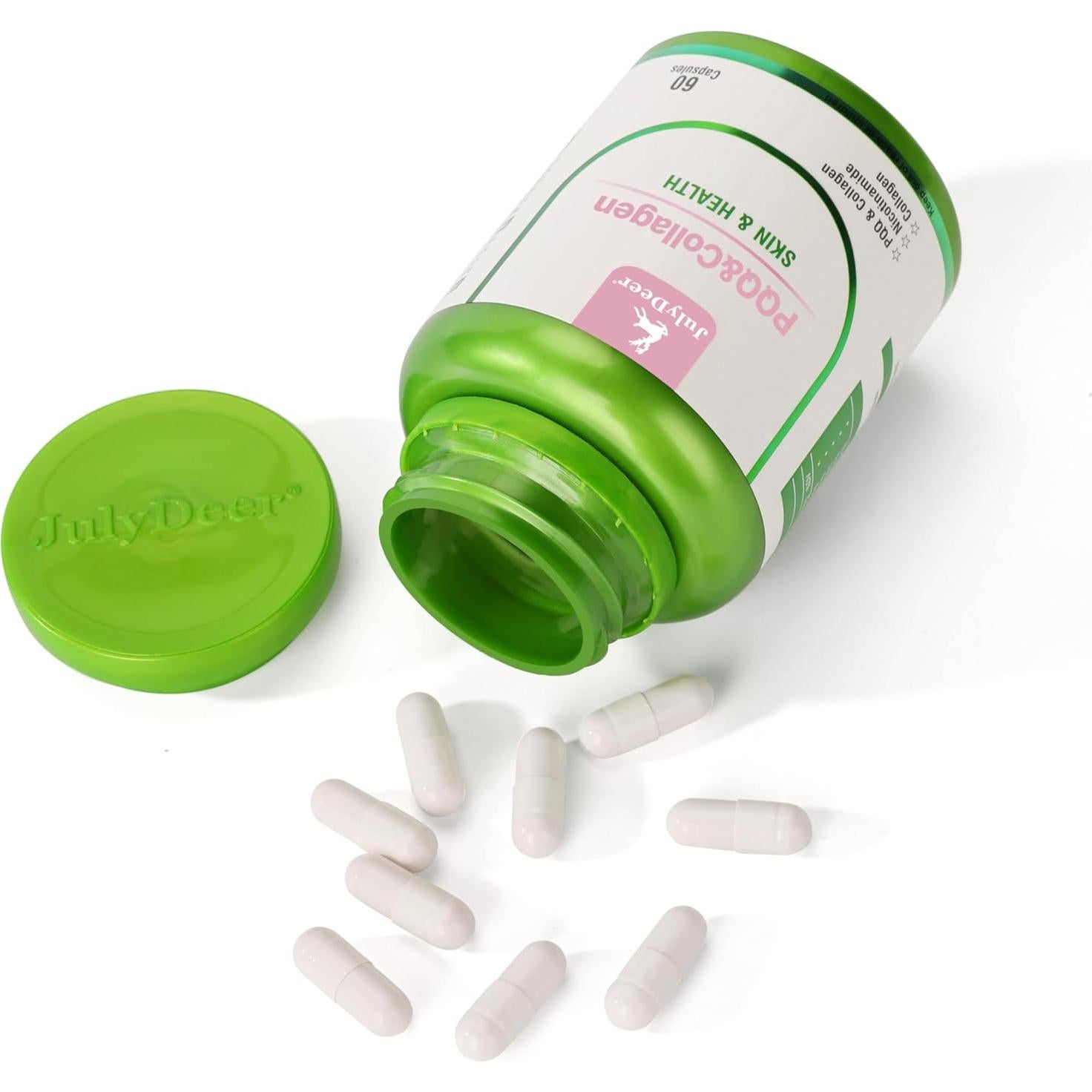 Suplemento PQQ 20mg JulyDeer con Colágeno y Ácido Hialurónico