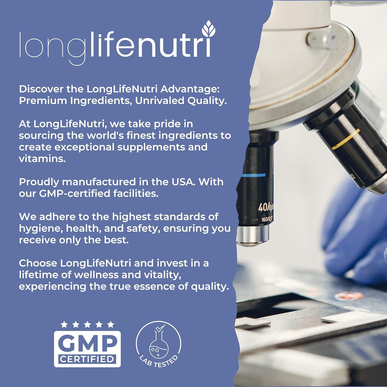 LongLifeNutri PQQ 20mg - 180 Cápsulas Vegetarianas, Suplemento Energético