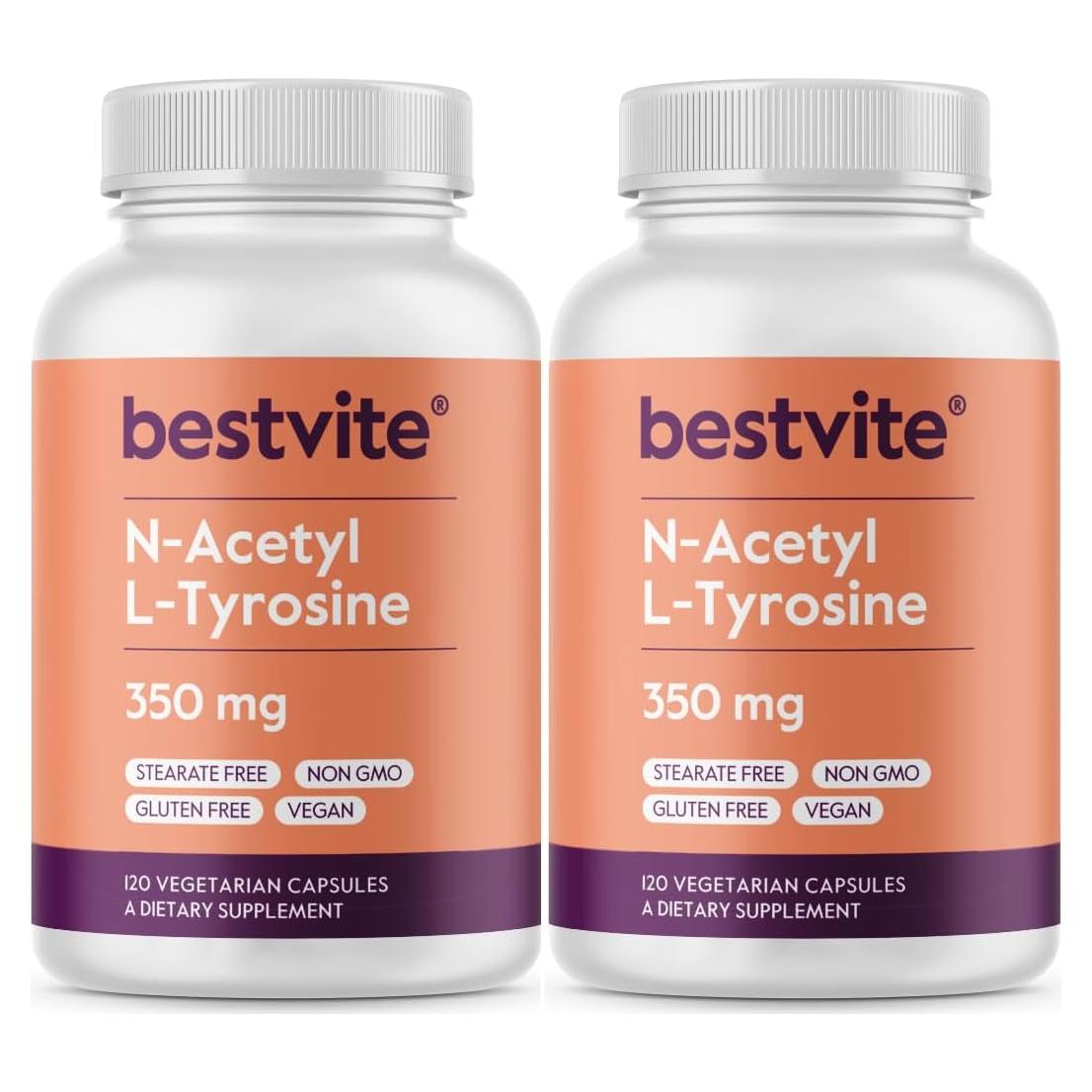 N-Acetil L-Tirosina 350mg Bestvite 240 Cápsulas Sin Gluten