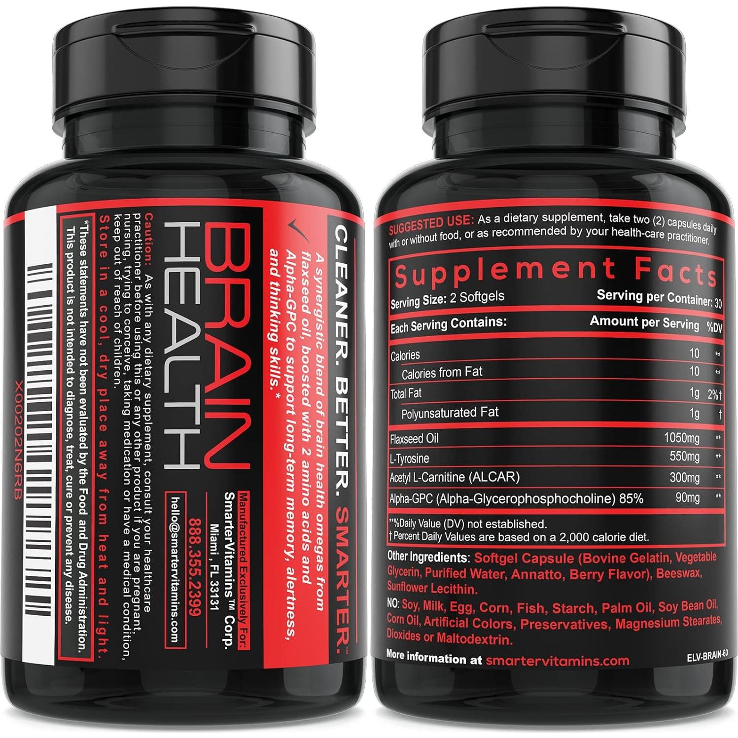 Suplemento Nootrópico SmarterVitamins 60 Cápsulas Cerebrales