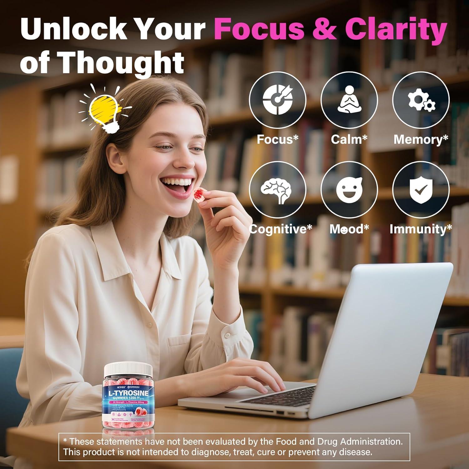 Suplemento Gominolas NEVISS L-Tirosina 1200mg y GABA 200mg