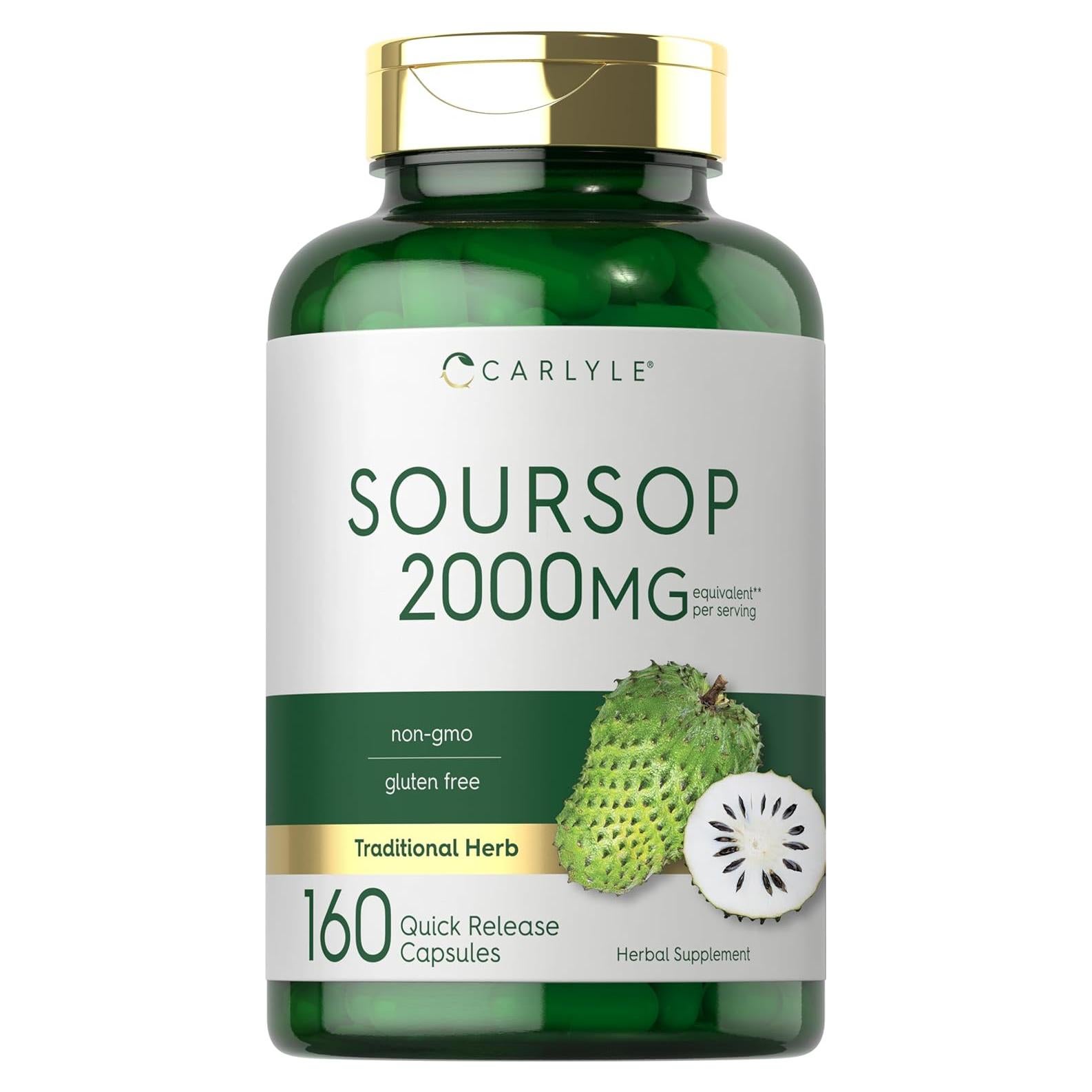 Cápsulas de Soursop Carlyle | 2000mg | 160 Unidades | Suplemento Herbal