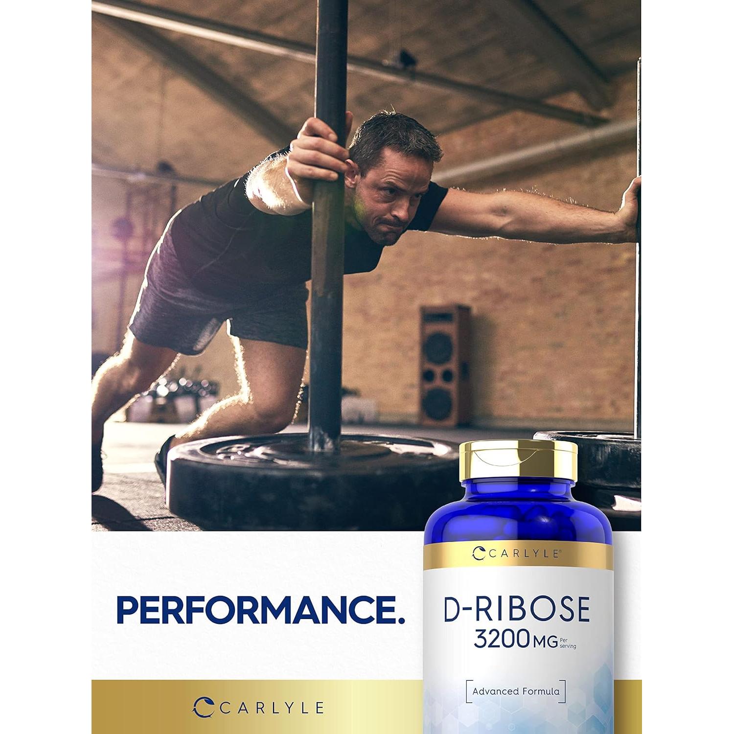 Cápsulas de D-Ribosa Carlyle 3200mg 180 Píldoras Suplemento