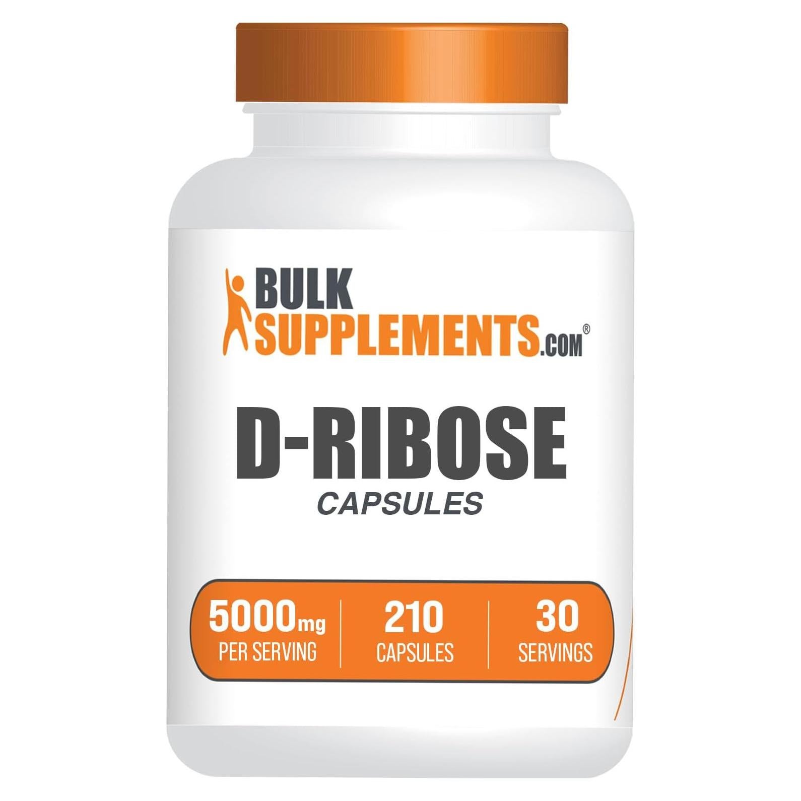 Cápsulas de D-Ribosa BulkSupplements 5000mg - 210 Conteo