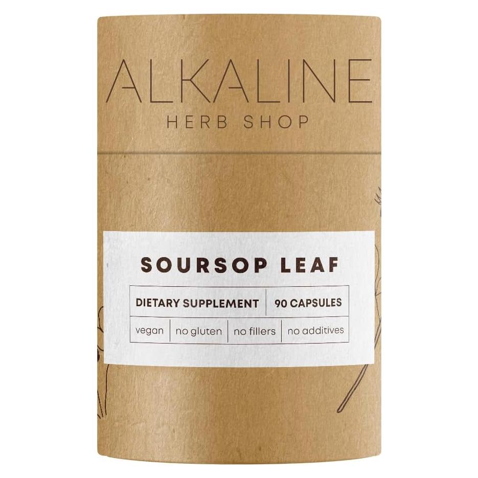 Suplemento de Hoja de Soursop Alkaline Herb Shop 90 Cápsulas