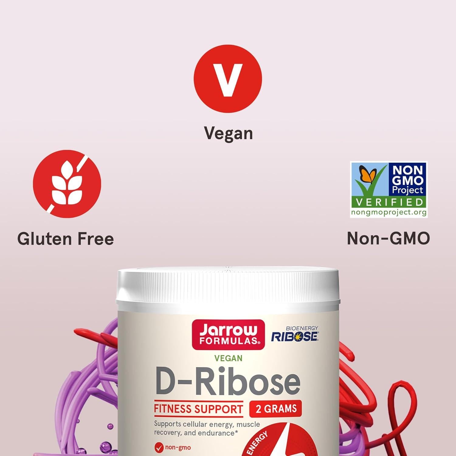 Suplemento D-Ribosa Jarrow Formulas 200 g - Energía y Recuperación