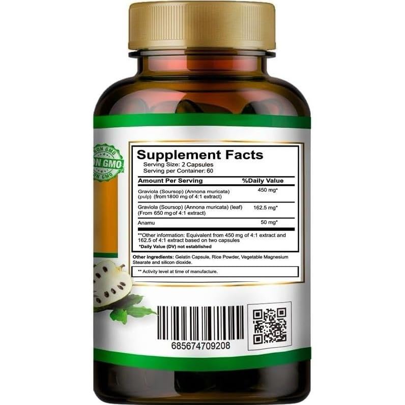 Suplemento Dietético Graviola Vitamisan 120 Cápsulas Antioxidante