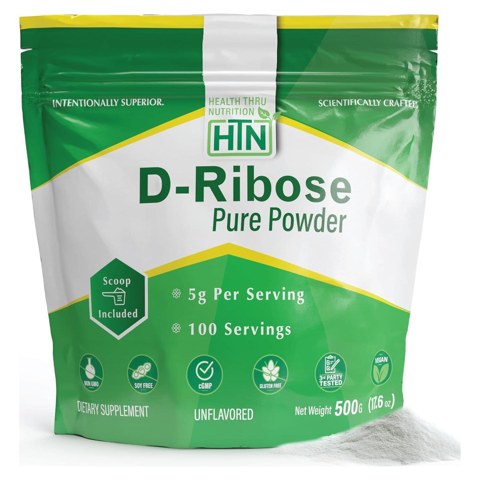 D-Ribosa en Polvo Puro Health Thru Nutrition 500g - Energía Celular