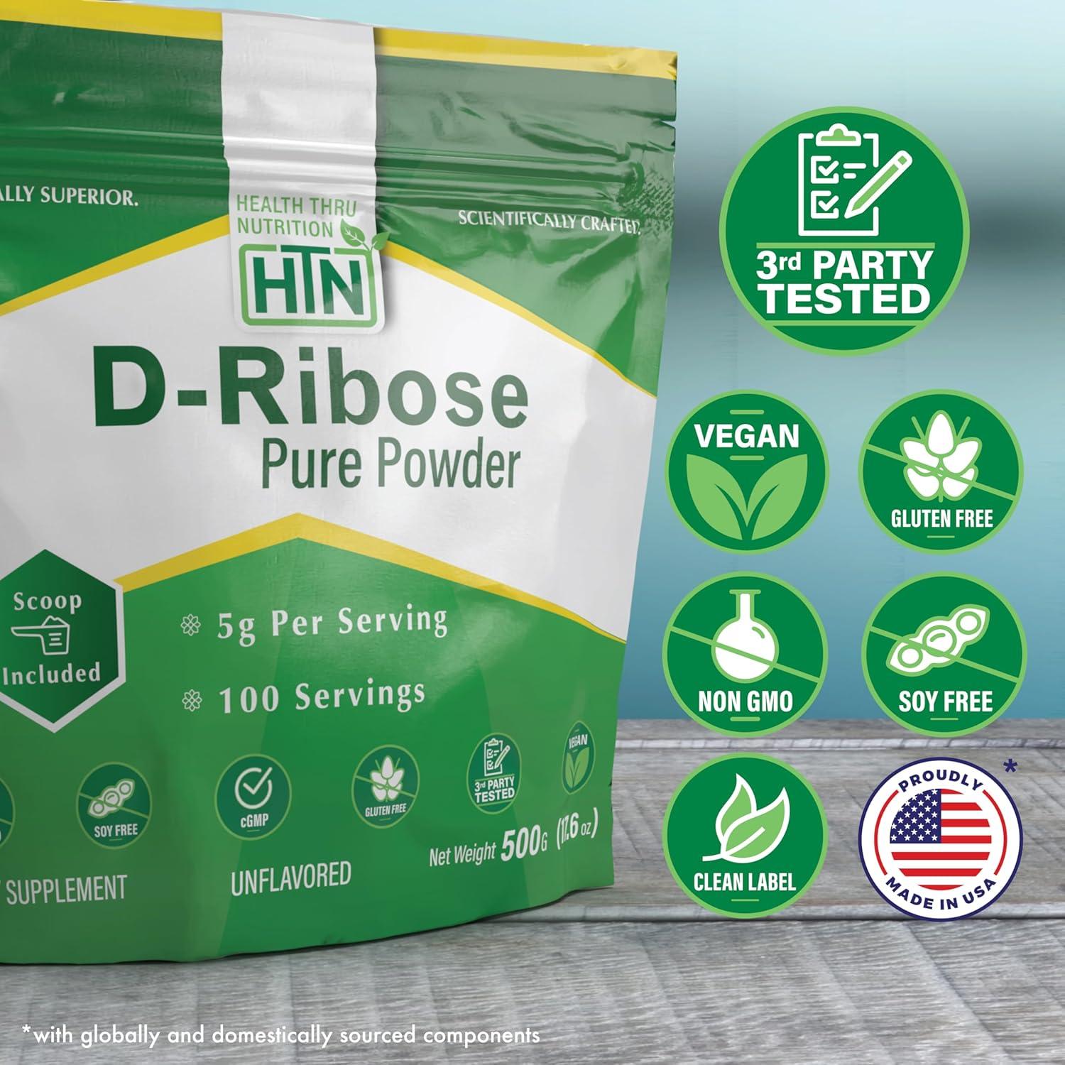 D-Ribosa en Polvo Puro Health Thru Nutrition 500g - Energía Celular