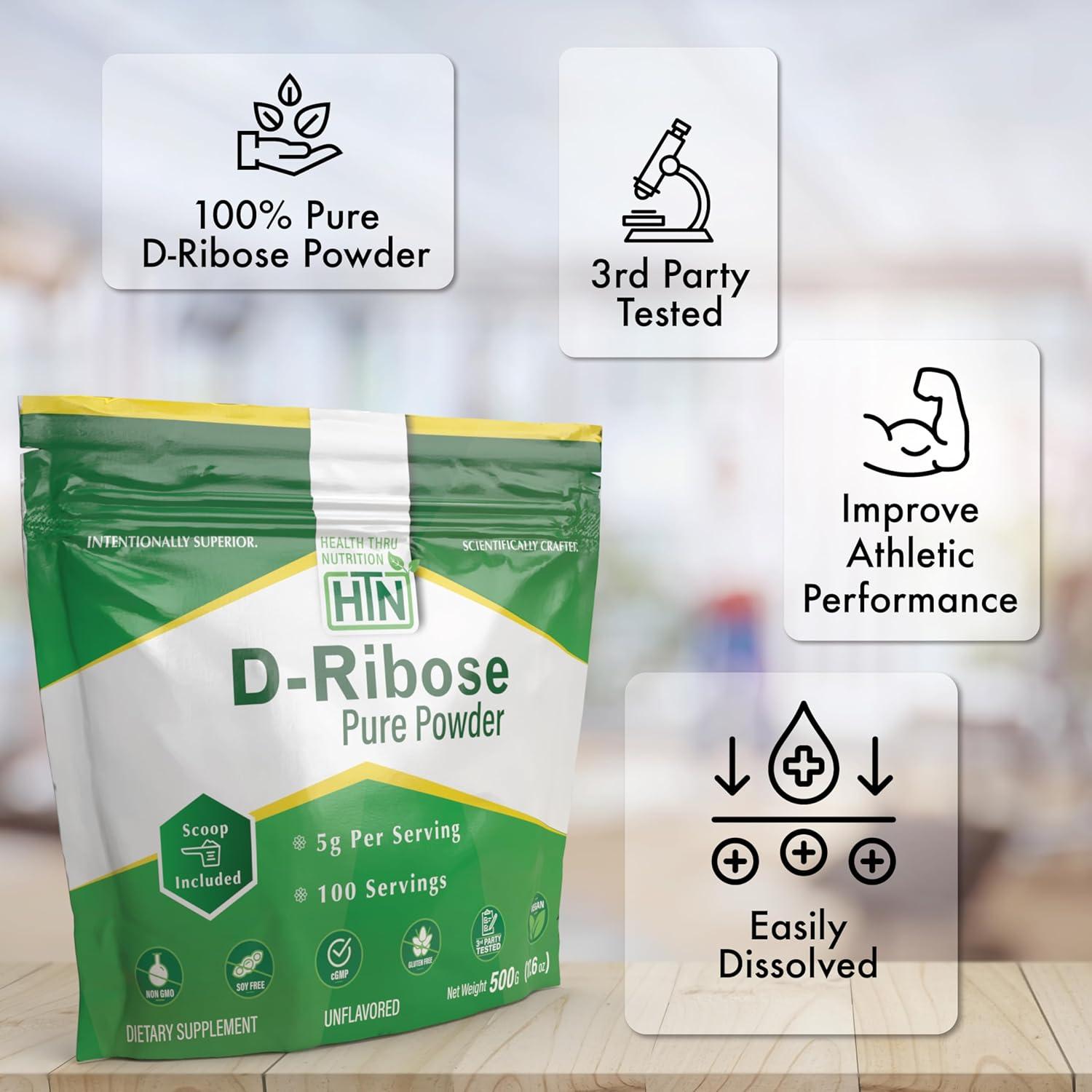 D-Ribosa en Polvo Puro Health Thru Nutrition 500g - Energía Celular