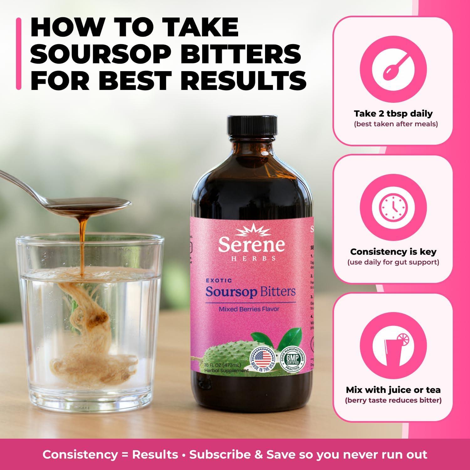 Bitters de Guanábana Serene Herbs 473 ml - Sabor Frutos Rojos - Vegano