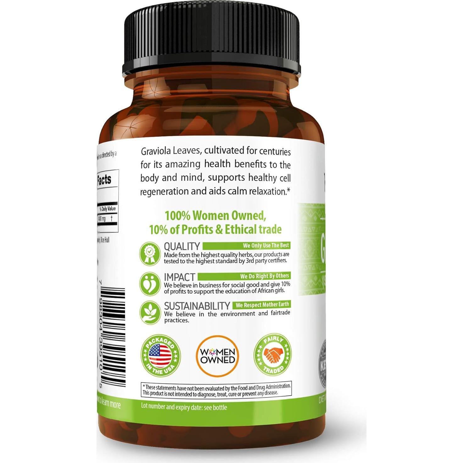 Cápsulas de Graviola Herbal Goodness 60ct - 700mg Orgánico