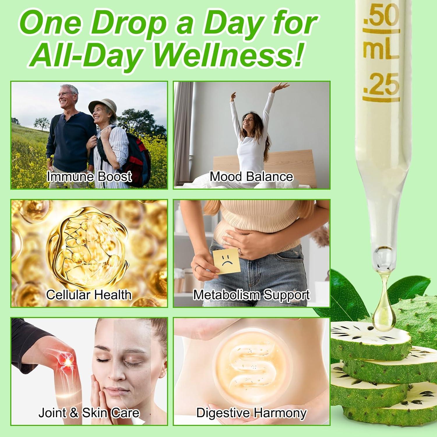 Gotas Líquidas de Graviola Soursop 59 ml - Extracto Natural Antioxidante