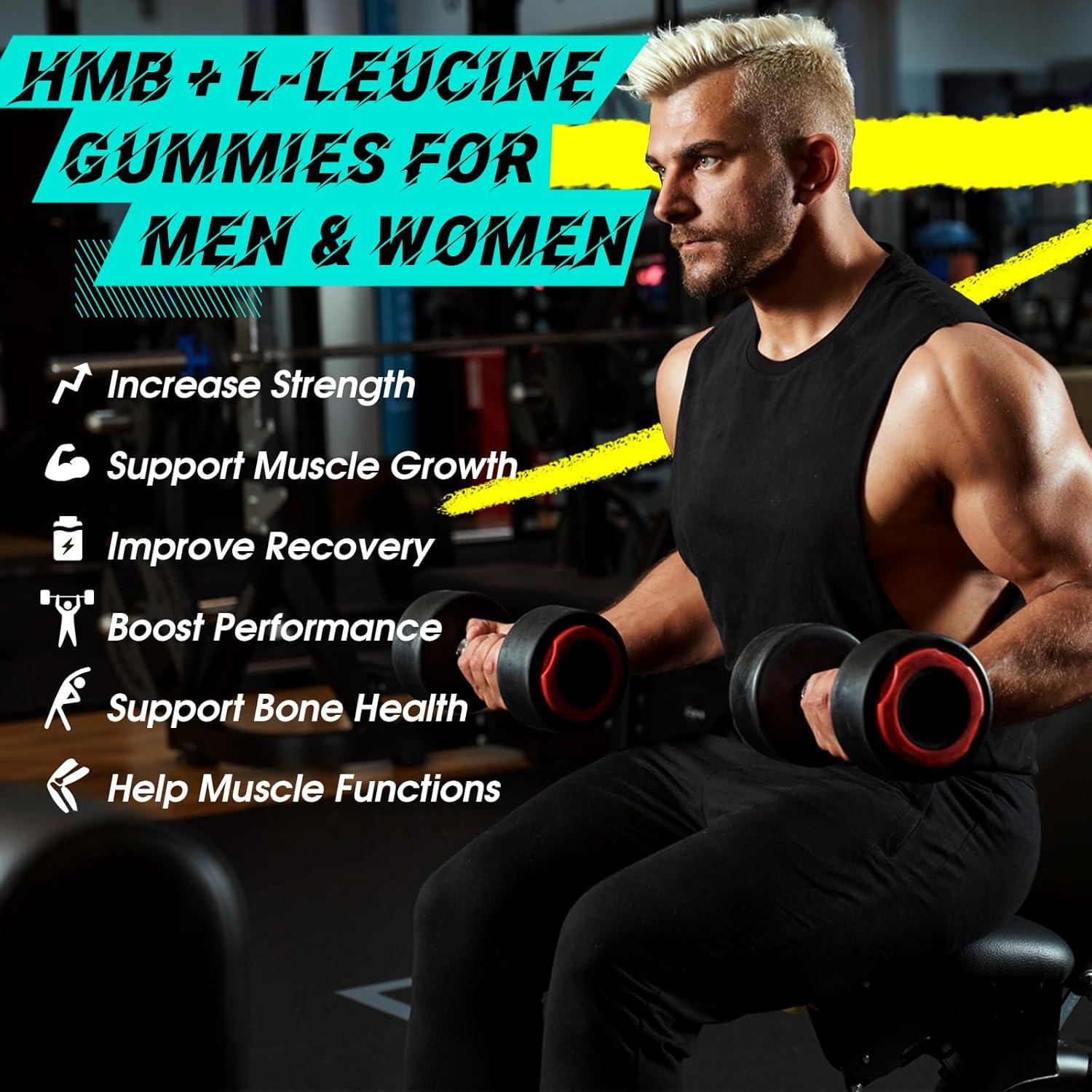 Gomitas Suplemento HMB Leucina Vitamina D3 Magnesio 120u