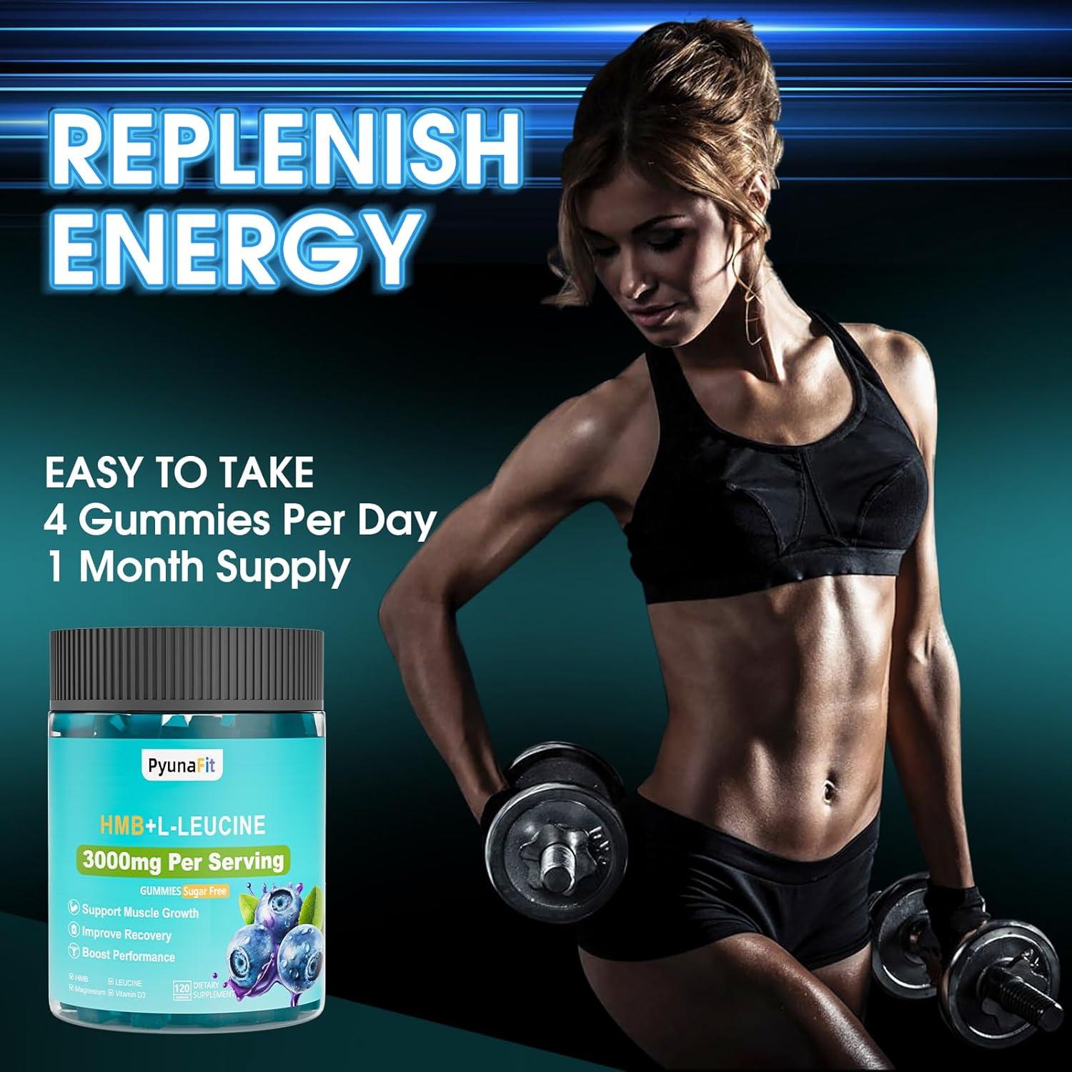 Gomitas Suplemento HMB Leucina Vitamina D3 Magnesio 120u