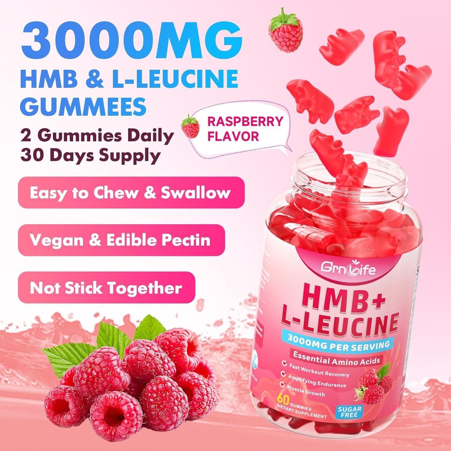 Gomitas de HMB y L-Leucina GrnLife 3000mg 120 unidades