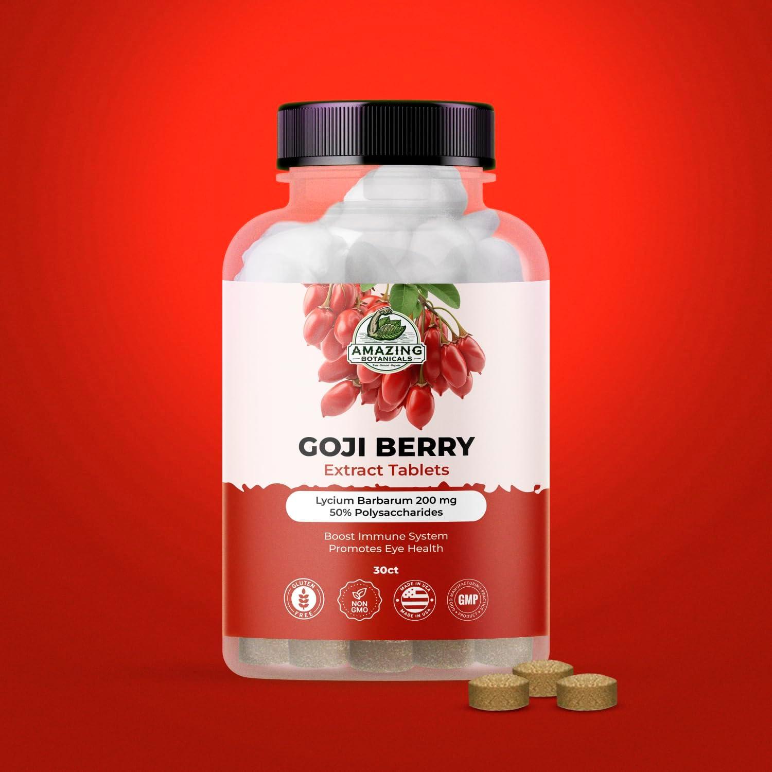 Tabletas de Baya de Goji Amazing Botanicals 200mg Antioxidantes