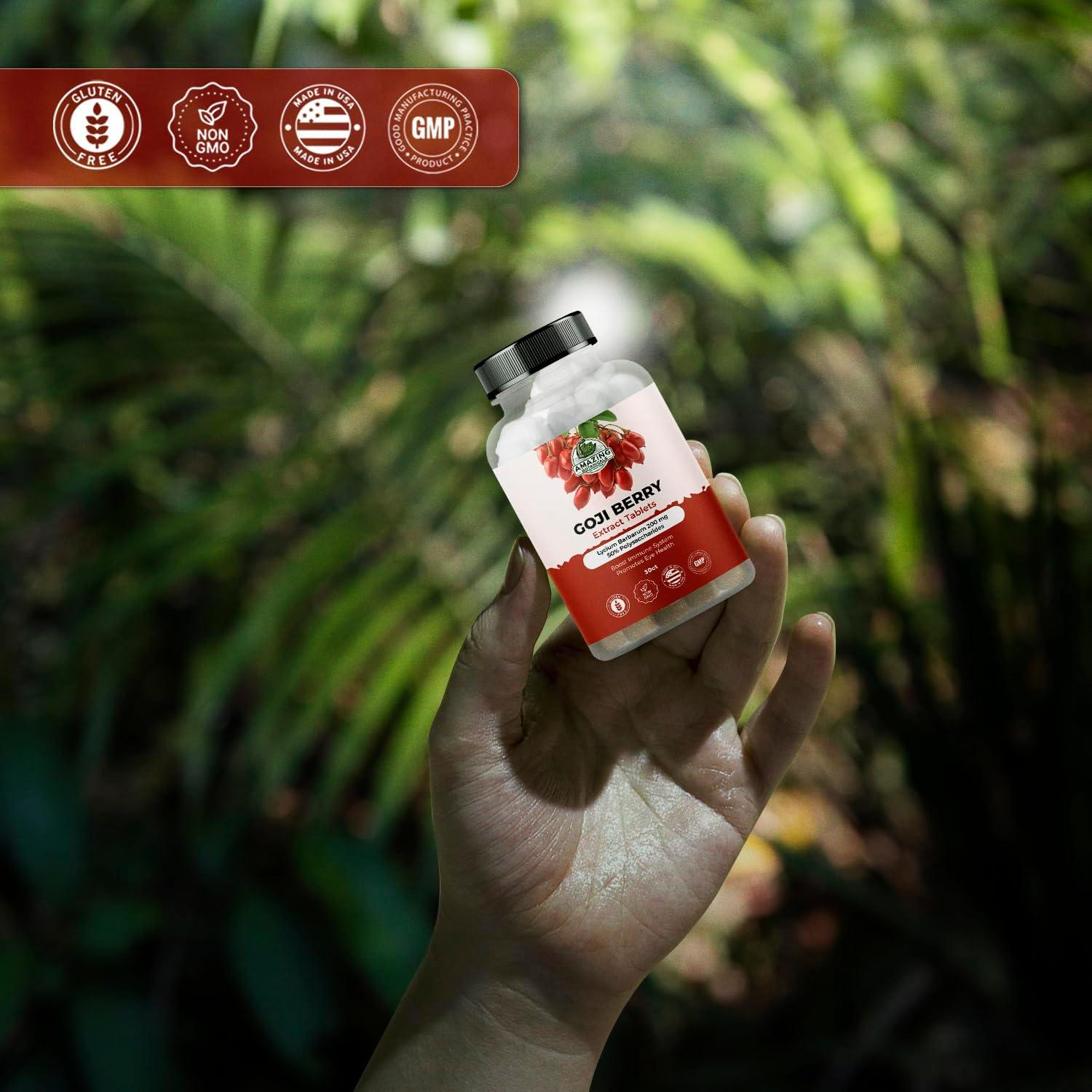 Tabletas de Baya de Goji Amazing Botanicals 200mg Antioxidantes