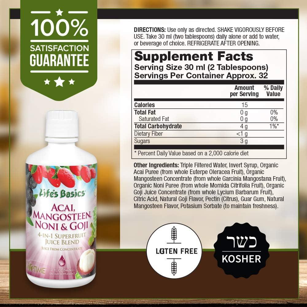 Jugo de Superfrutas LIFETIME 946 ml - Acai, Noni, Mangostán, Goji