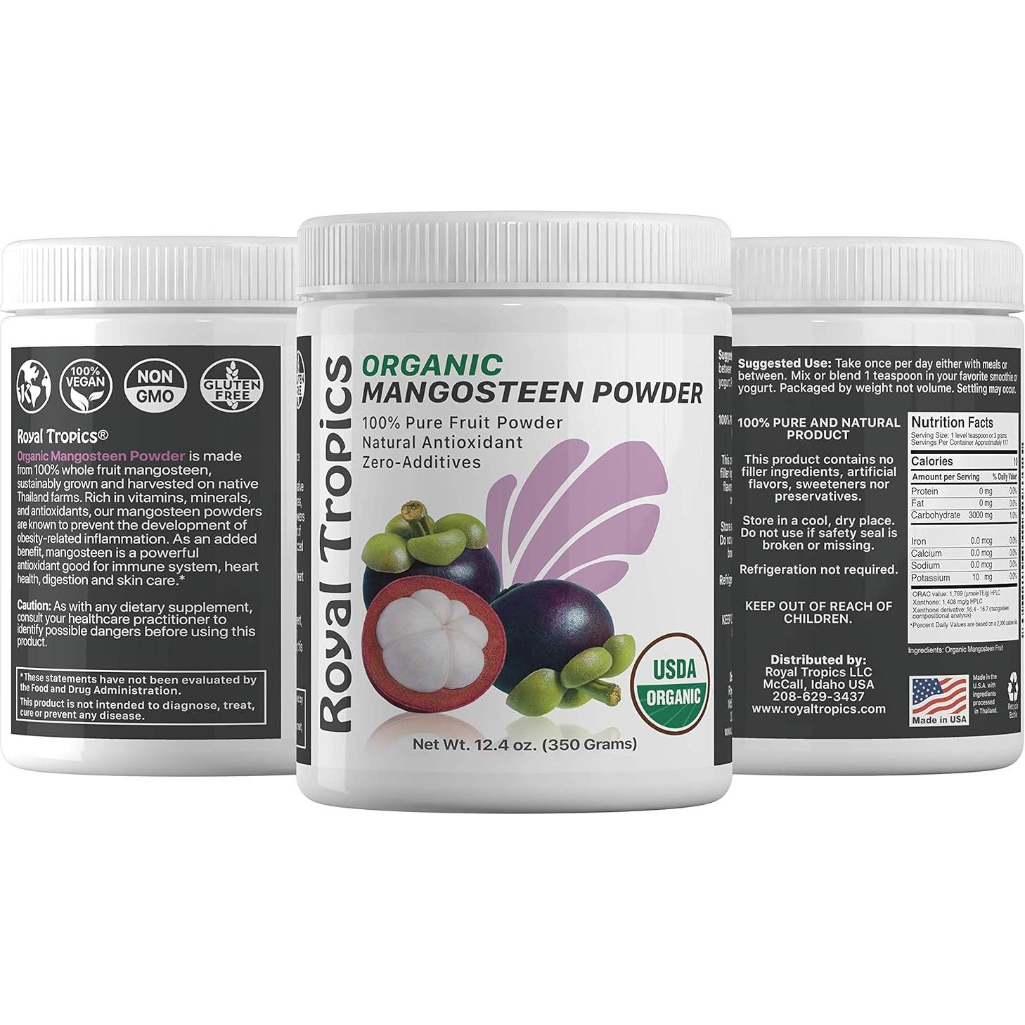 Polvo de Mangostán 100% Royal Tropics 351g Suplemento Nutricional