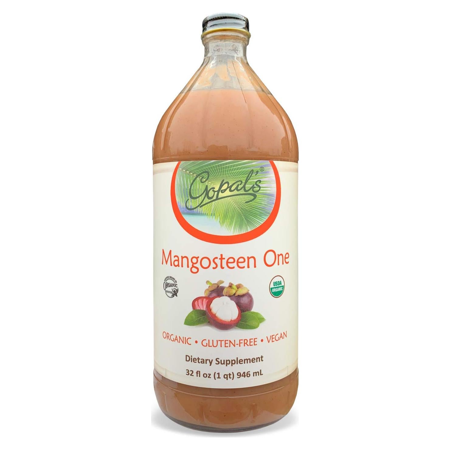 Jugo de Mangostán Orgánico Gopal's 0.95L - Vegano y Sin Gluten