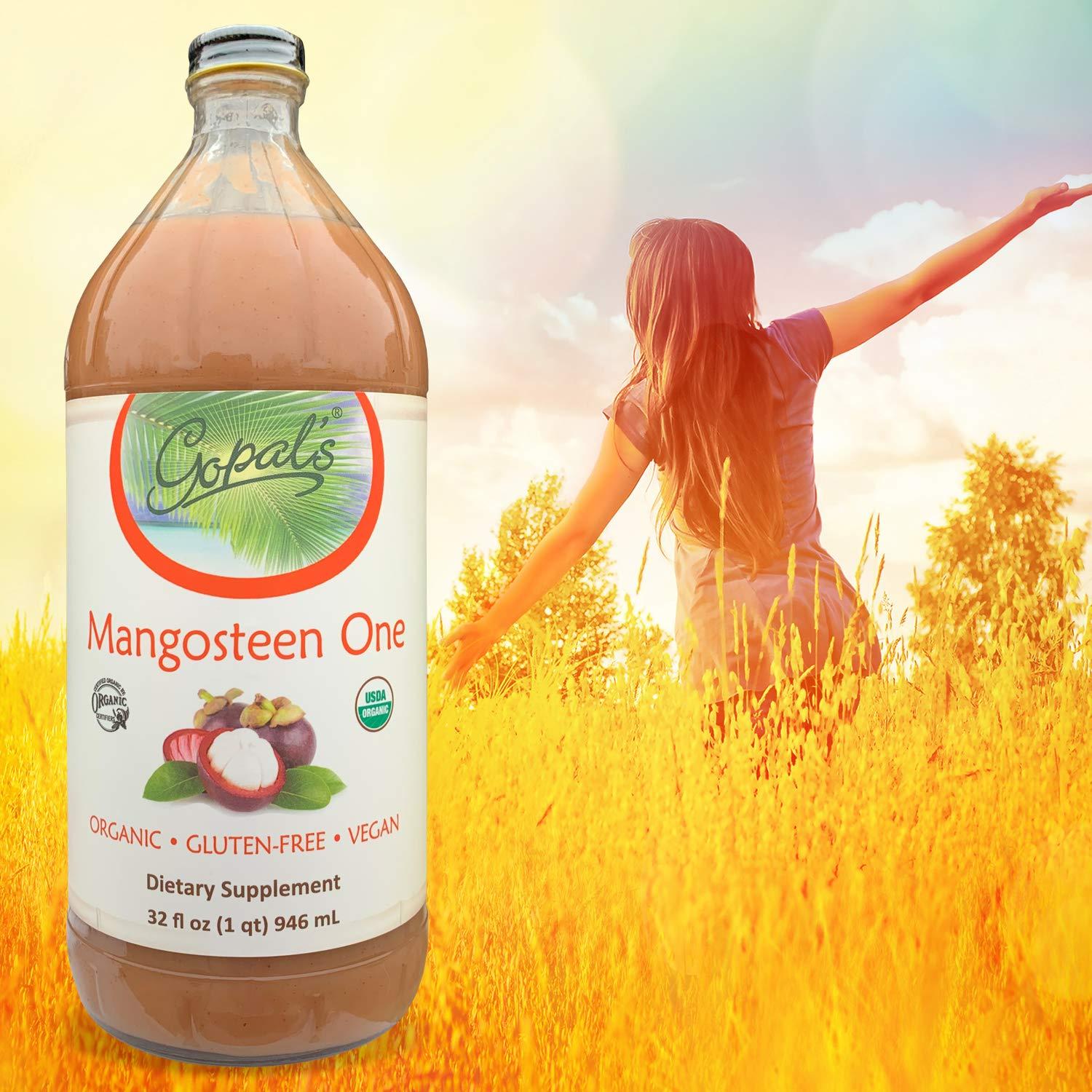 Jugo de Mangostán Orgánico Gopal's 0.95L - Vegano y Sin Gluten