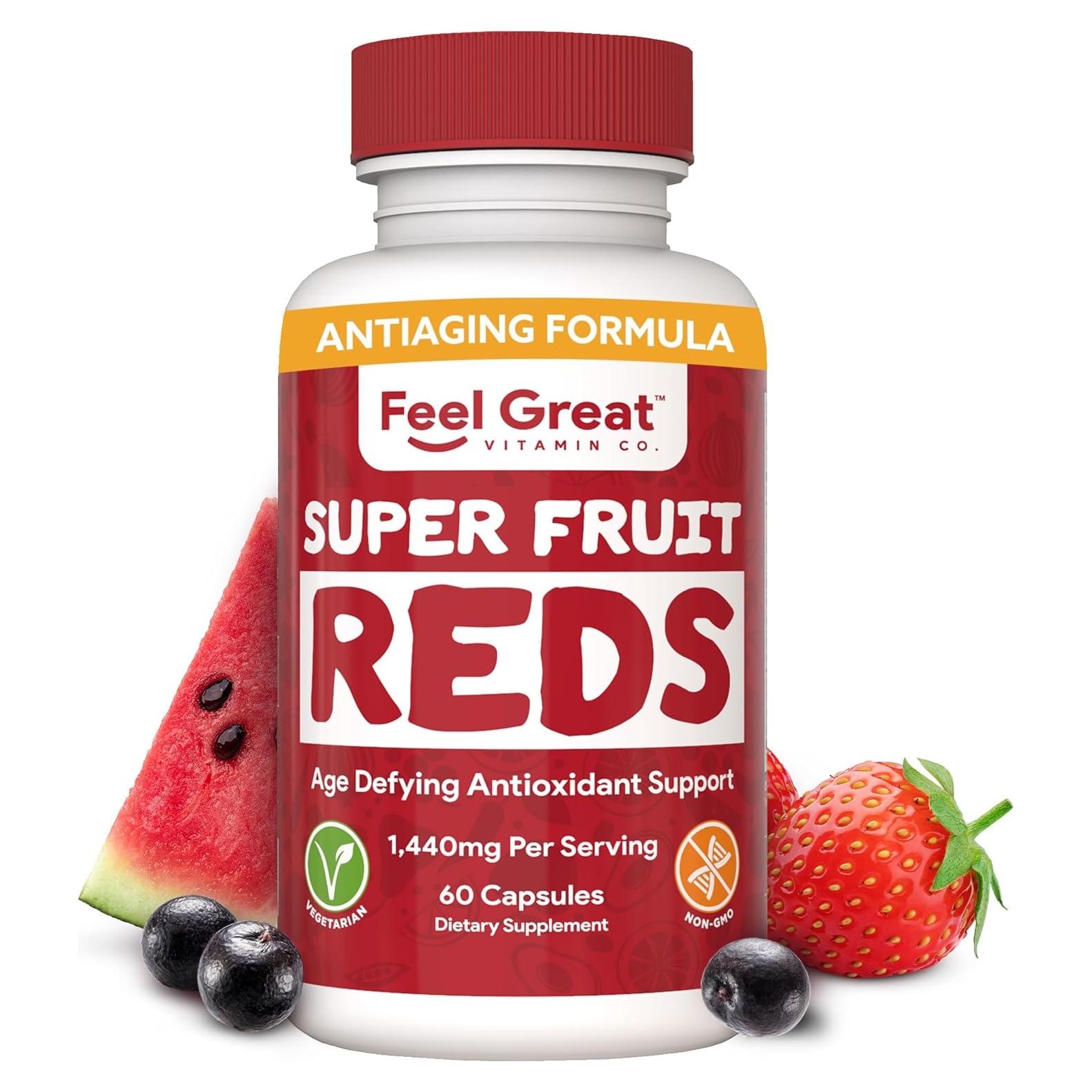 Vitaminas Feel Great Superfruta Roja - Antioxidante 60 Cápsulas
