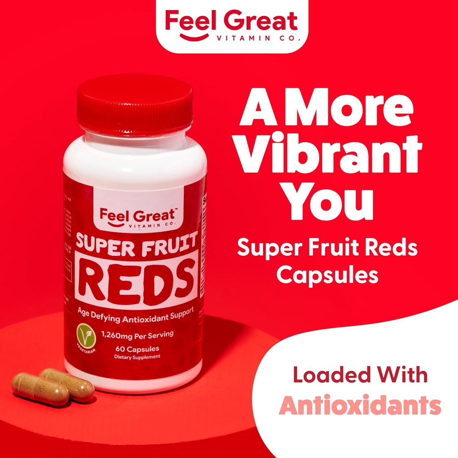 Vitaminas Feel Great Superfruta Roja - Antioxidante 60 Cápsulas
