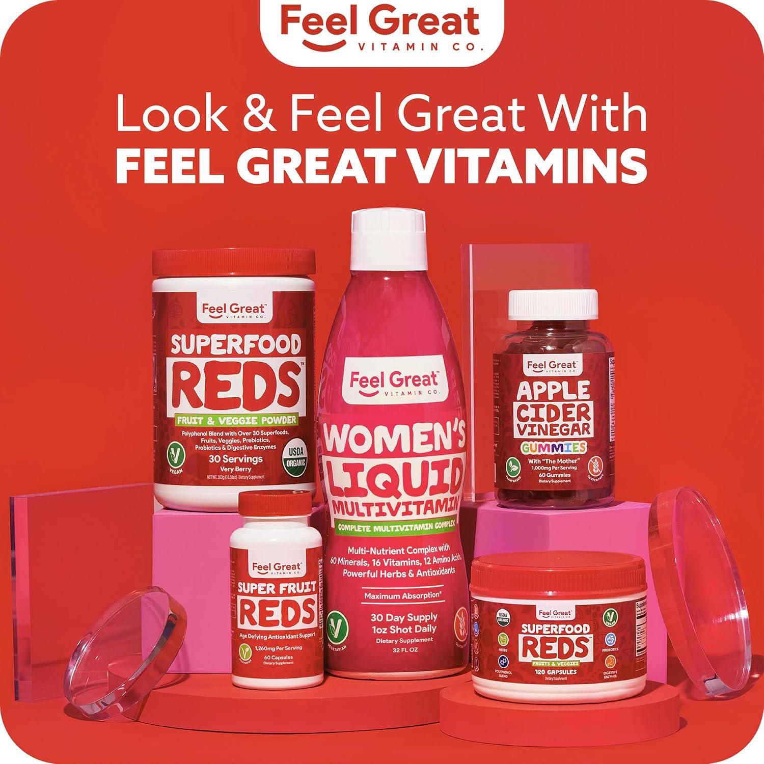 Vitaminas Feel Great Superfruta Roja - Antioxidante 60 Cápsulas