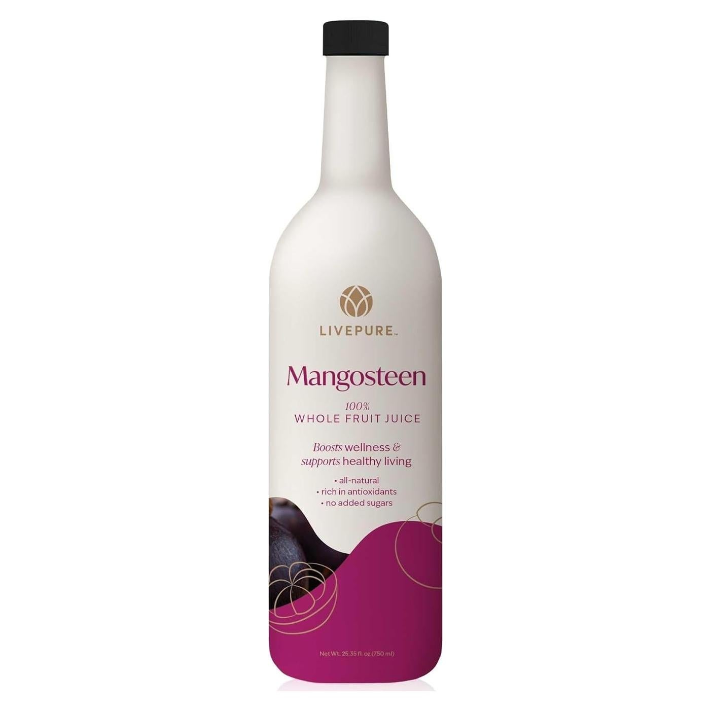 Jugo de Mangostán Puro 750ml - PURE, Antioxidante Vegano