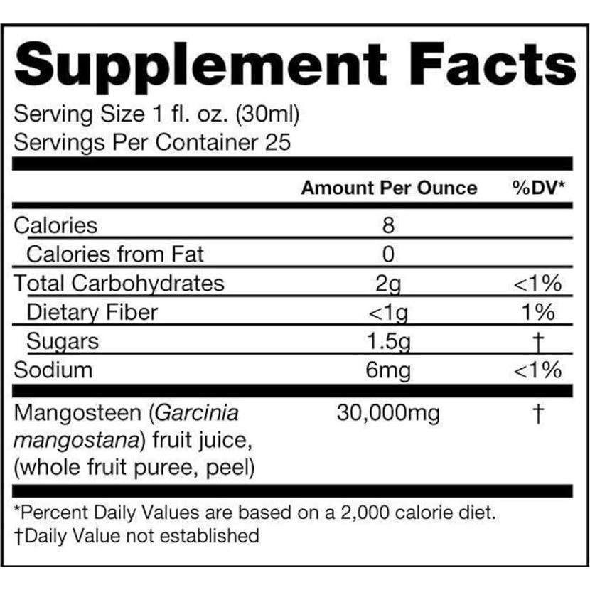 Jugo de Mangostán Puro 750ml - PURE, Antioxidante Vegano