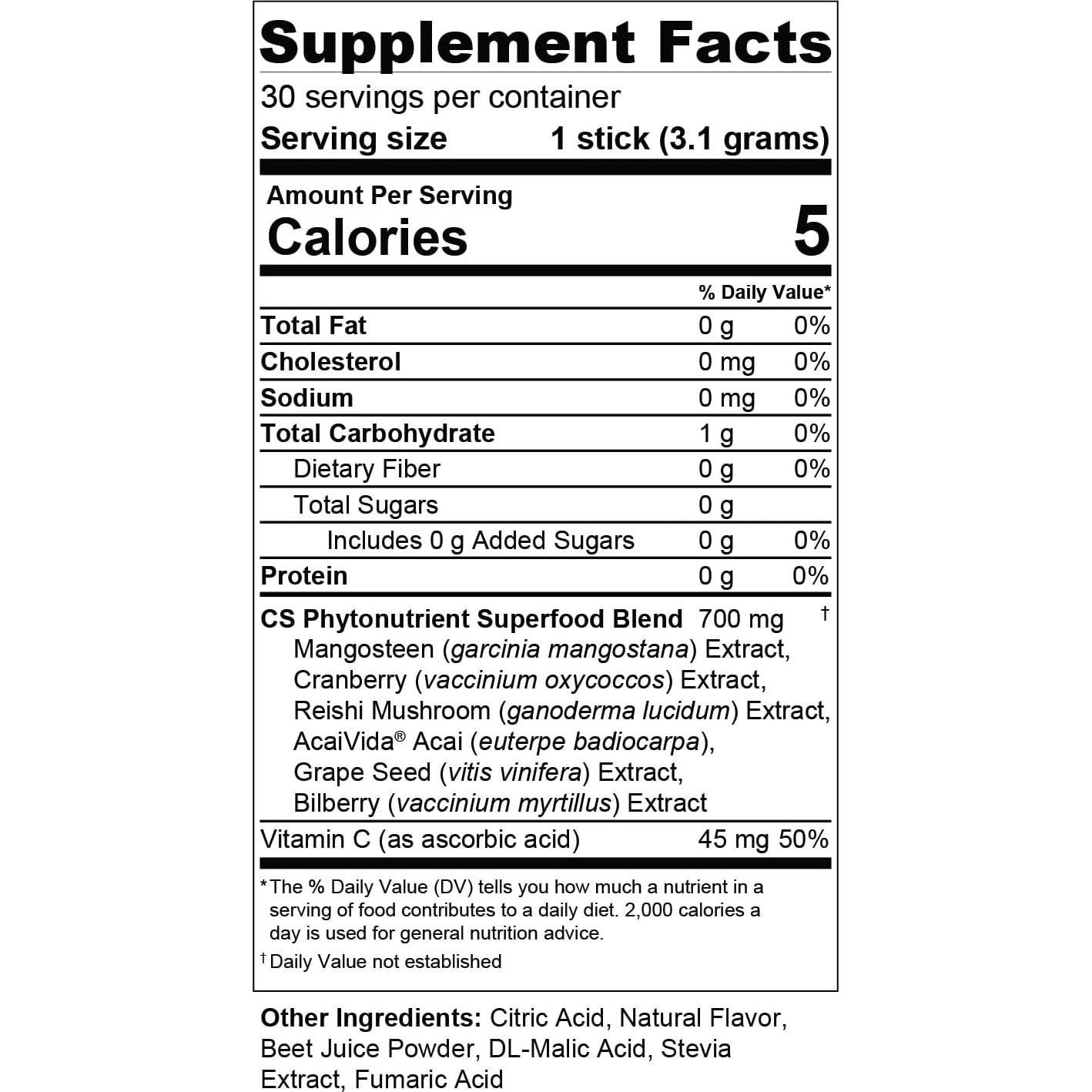 Suplemento Inmunológico CS XanSense - Mangostán y Vitamina C