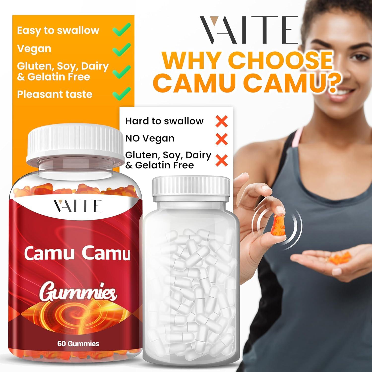 Gomitas de Camu Camu VAITE con Vitamina C - 60 Masticables Veganas