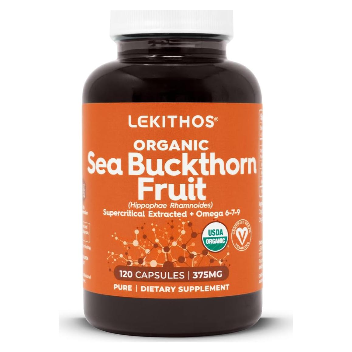 Cápsulas de Espino Marino Orgánico Lekithos 120 Unidades 1125mg