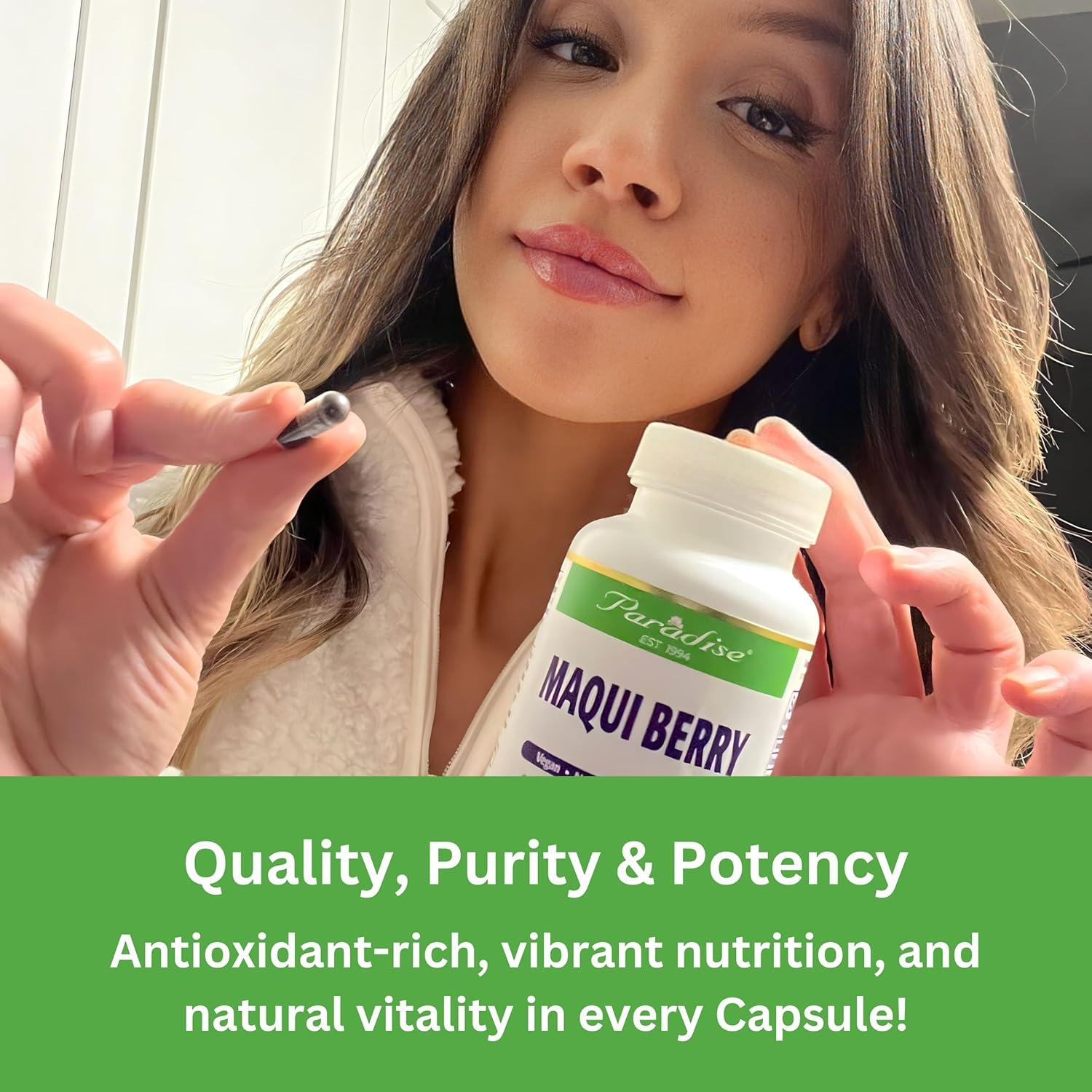 Extracto de Baya Maqui Orgánico Paradise Herbs 400 mg 60 Cápsulas