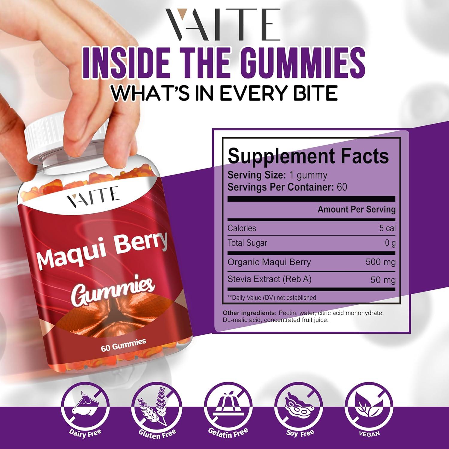 Gomitas Veganas de Maqui Berry 500mg - Suplemento Antioxidante