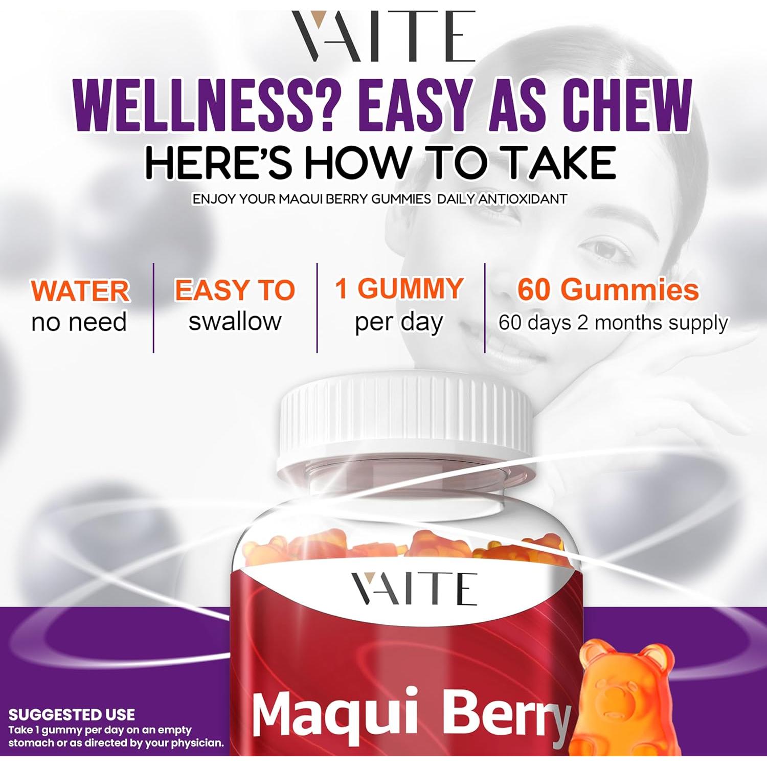 Gomitas Veganas de Maqui Berry 500mg - Suplemento Antioxidante