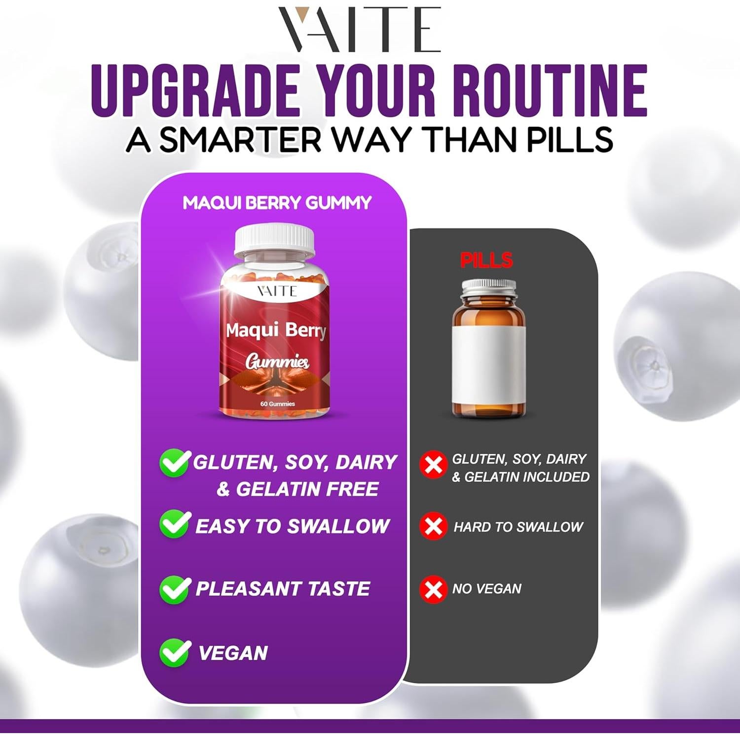 Gomitas Veganas de Maqui Berry 500mg - Suplemento Antioxidante