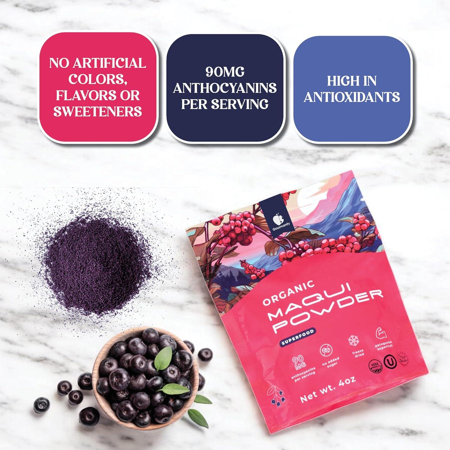 Polvo de Maqui Orgánico Gourmanity 113.4 g - Antioxidantes Puro