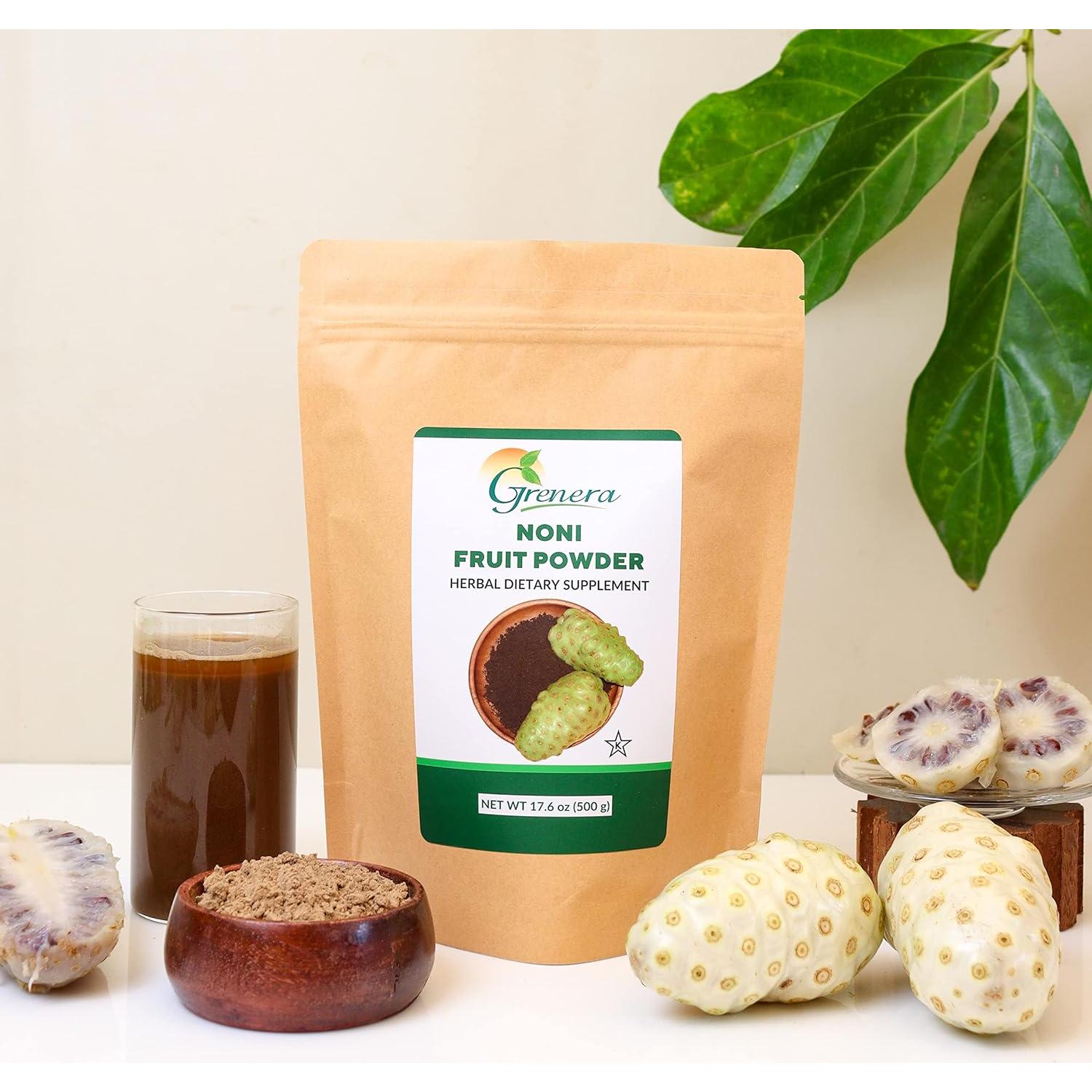 Polvo de Fruta de Noni Orgánico Grenera 454 g - No GMO, Sin Gluten
